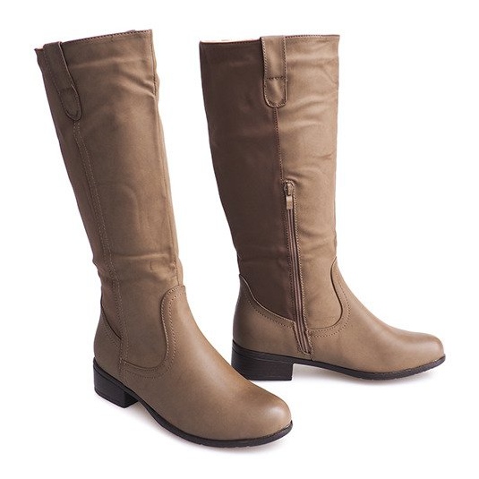 Botas de salto alto 8524 Taupe cinza