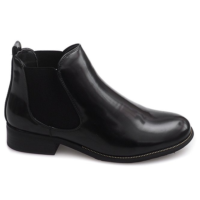 Botas Lacadas Com Elástico QQ48A Preto