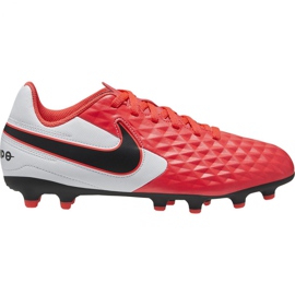 Chuteiras Nike Tiempo Legend 8 Academy FG / MG Jr AT5732-606 vermelho laranjas e vermelhos