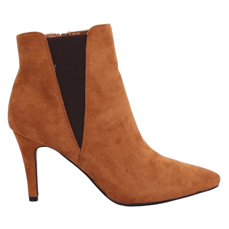 Botas Chelsea em camelo de salto agulha TX-1852 Camel castanho