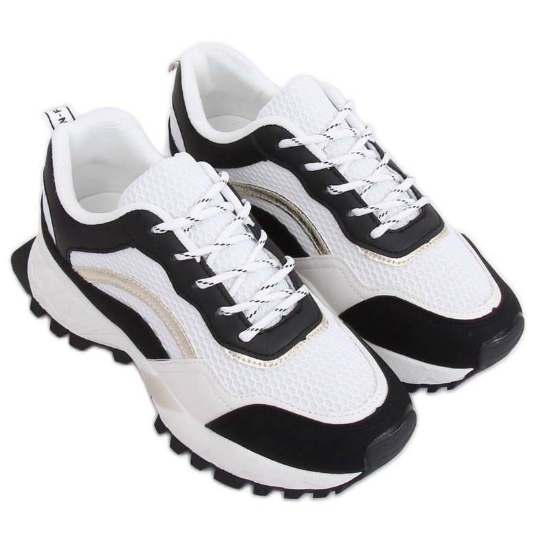 Preto e branco LA87P sapatos esportivos pretos