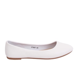 Bailarinas brancas lisas e suaves Z1007 White branco Bailarinas brancas lisas e suaves Z1007 White branco