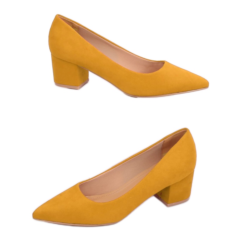 Bombas com salto baixo mel A-3370 Amarelo