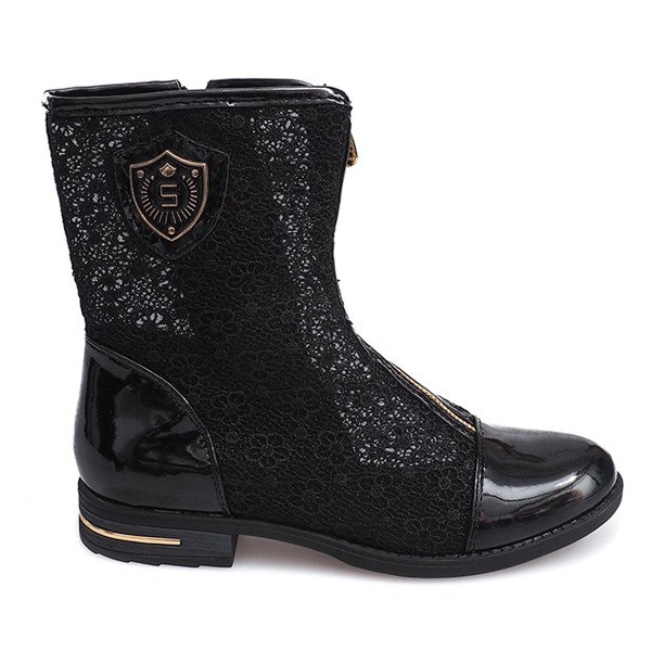 Botas Openwork com Zíper X362 Preto Botas Openwork com Zíper X362 Preto