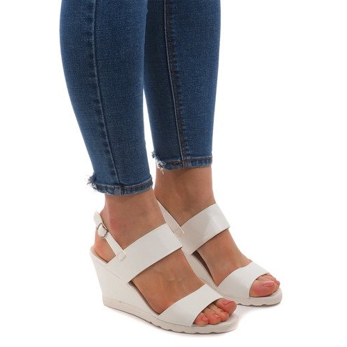 Sandálias de cunha EL-18 brancas branco