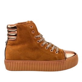 Tênis plataforma feminino marrom TL-53