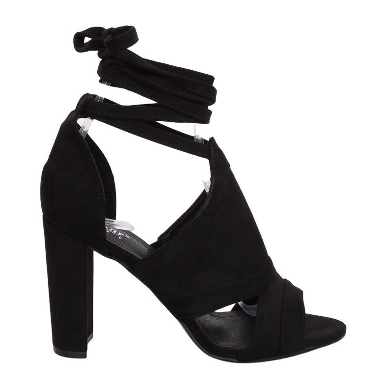 Sandálias pretas amarradas ao tornozelo NS112P Preto