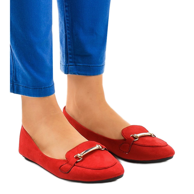 Bailarinas de mocassins vermelhos 2S2018-56