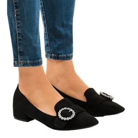 Salto alto em camurça preta L419 preto