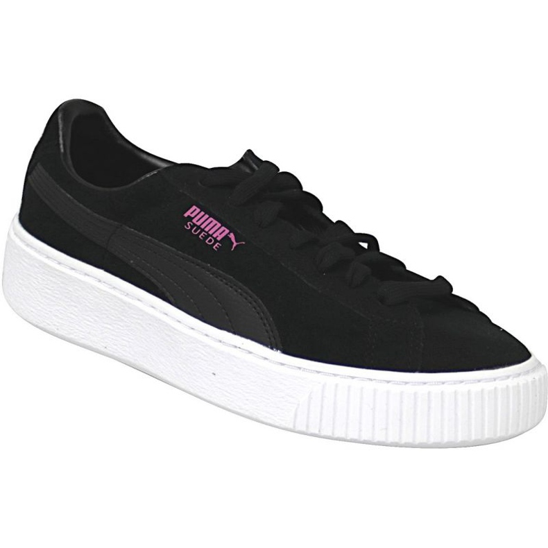 Plataforma de camurça Puma Jr 363663 01 preto