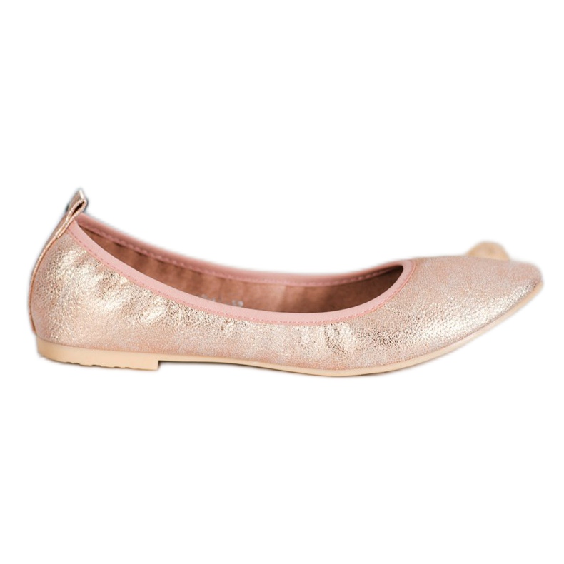 Goodin Bailarinas douradas com couro ecológico dourado