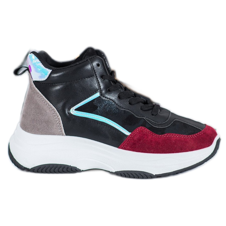 Ideal Shoes Botas altas na plataforma preto multicolorido