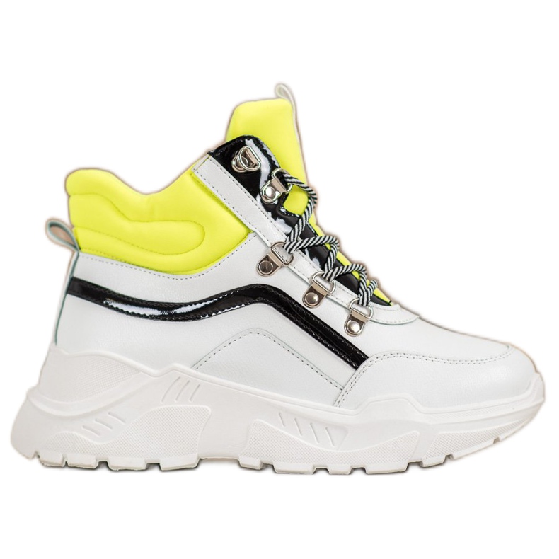 Ideal Shoes Botas da moda branco multicolorido amarelo