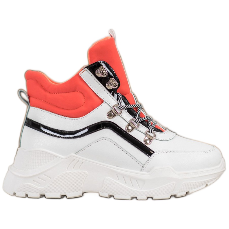 Ideal Shoes Botas da moda branco laranja multicolorido