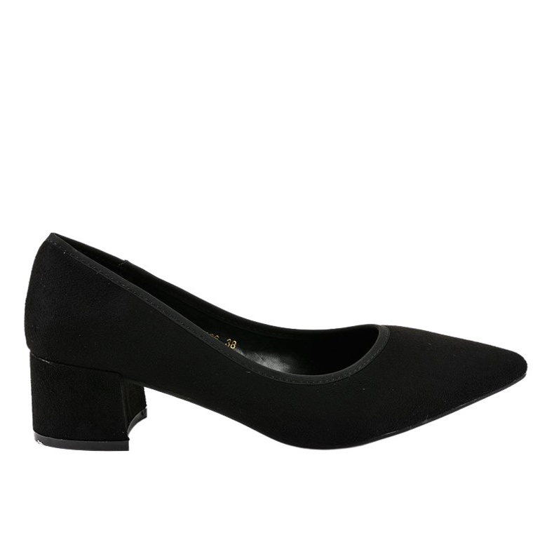 Bombas de camurça preta no pilar L436 preto