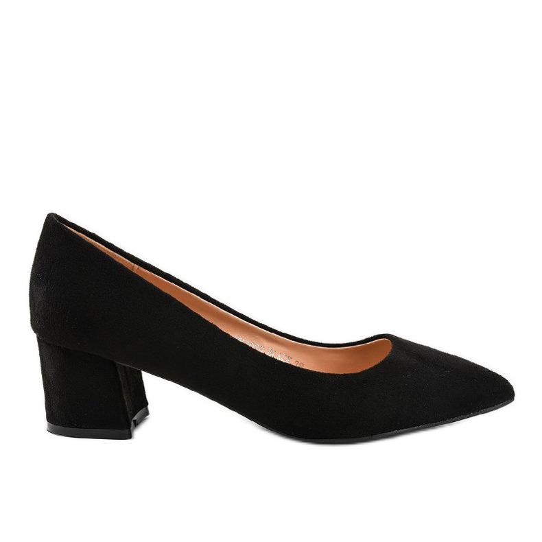 Sapatos pretos em um poste feito de eco-camurça FM3030 amarelo