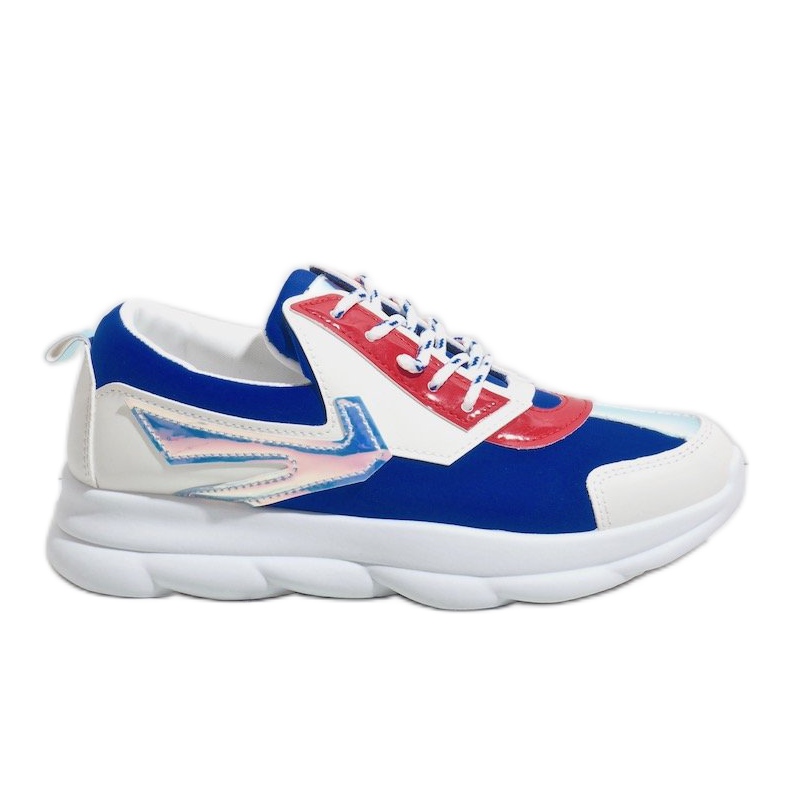 Tênis esportivos branco feminino W-3112 azul multicolorido