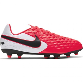 Chuteiras Nike Tiempo Legend 8 Club FG / MG Jr AT5881-606 vermelho laranjas e vermelhos