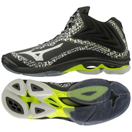 Tênis de voleibol Mizuno Wave Lightning Z6 Mid M V1GA200698 preto preto Tênis de voleibol Mizuno Wave Lightning Z6 Mid M V1GA200698 preto preto