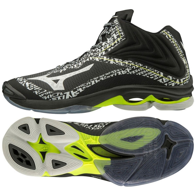 Tênis de voleibol Mizuno Wave Lightning Z6 Mid M V1GA200698 preto preto