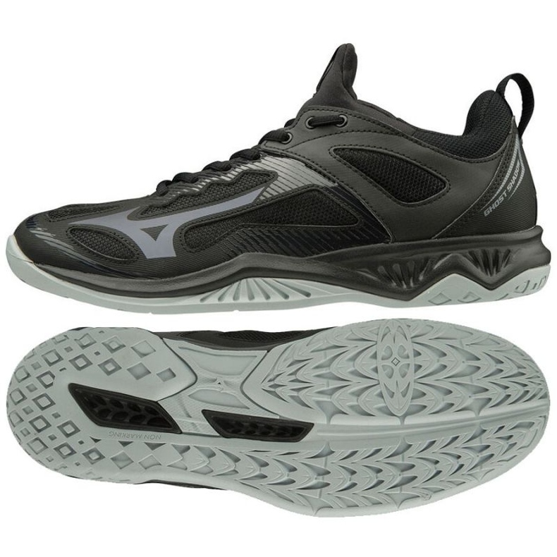 Tênis de handebol Mizuno Ghost Shadow M X1GA198097 preto cinza preto