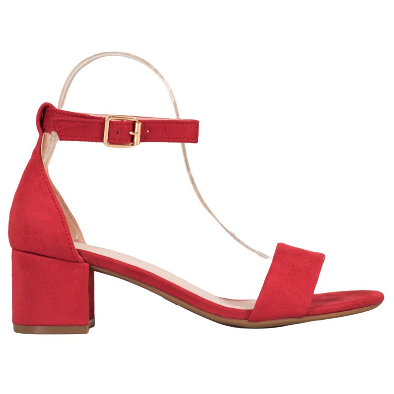 Evento Sandálias clássicas de salto baixo vermelho