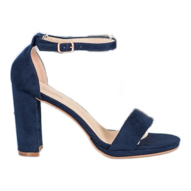 Goodin Sandálias de camurça em um bar azul