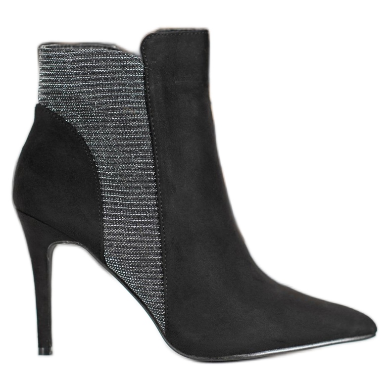 SHELOVET Botas de camurça com salto alto preto