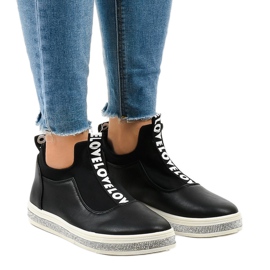 Tênis preto de lycra deslizante 1155-Y