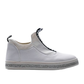Tênis de Lycra Branco Slip-On 1155-Y