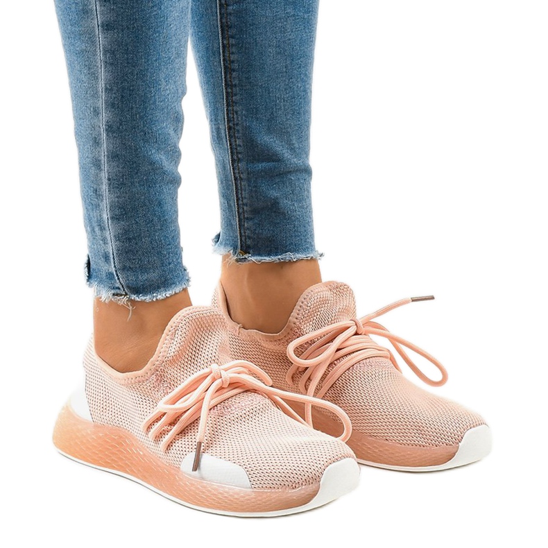 Calçados esportivos femininos rosa B-6851