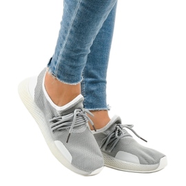 Calçados esportivos femininos cinza B-6851