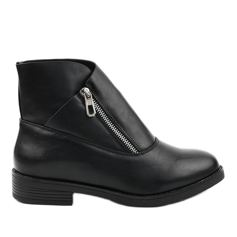 Botas pretas rasas, botas Chelsea isoladas 20195-1 preto