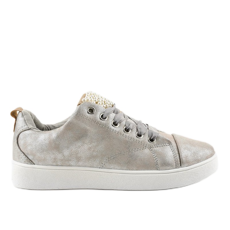 Tênis cinza decorado com pérolas 373 Y