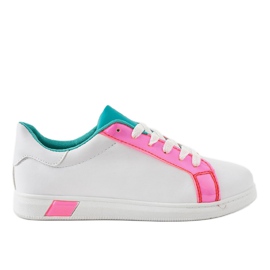 Tênis branco W-3116 rosa