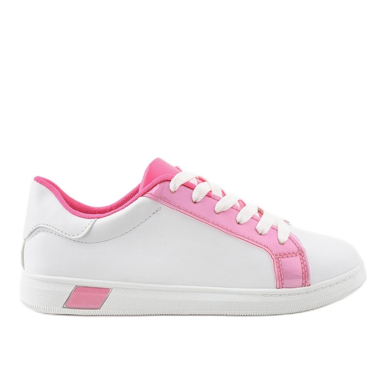 Tênis branco W-3116 rosa