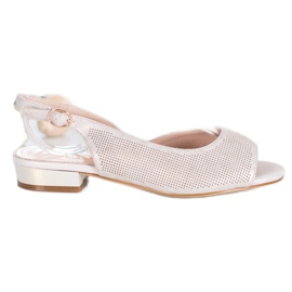 Sergio Leone Sandálias Openwork em Salto Baixo bege Sergio Leone Sandálias Openwork em Salto Baixo bege