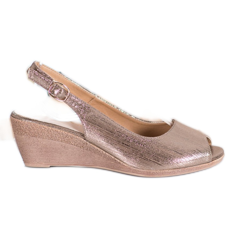 Sergio Leone Sandálias douradas de dedo aberto dourado