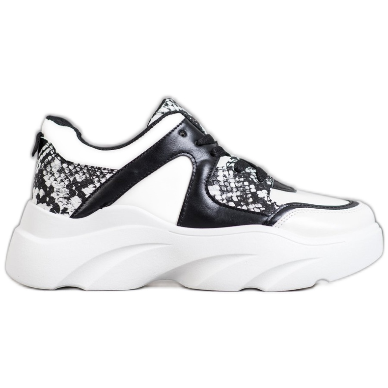 Weide Tênis de couro ecológico da moda branco preto