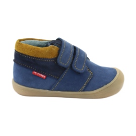 Botas de velcro para menino Mazurek 1355, azul marinho/marrom