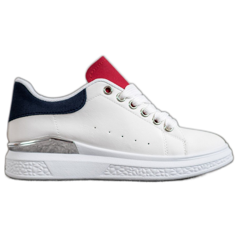 SHELOVET Tênis na plataforma com couro ecológico branco