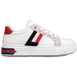 SHELOVET Calçados esportivos feitos de couro ecológico branco multicolorido