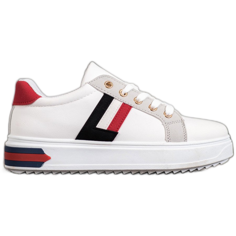 SHELOVET Calçados esportivos feitos de couro ecológico branco multicolorido