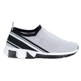 SHELOVET Sapatos deslizantes com malha cinza