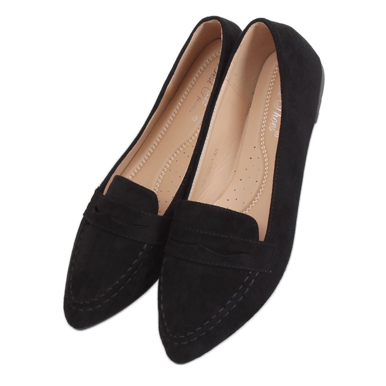 Mocassins femininos negros CH-1M6 preto