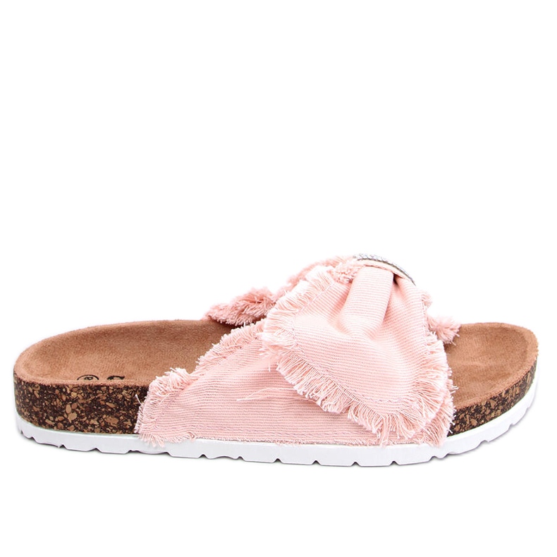 Chinelos de lona na cortiça rosa BG60P rosa