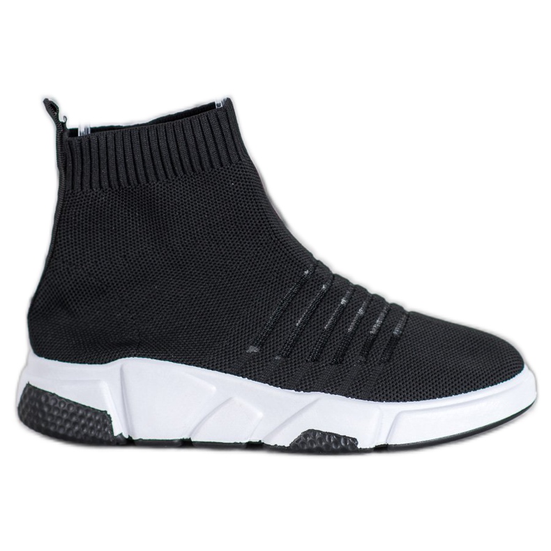 SHELOVET Sapatos deslizantes com malha preto