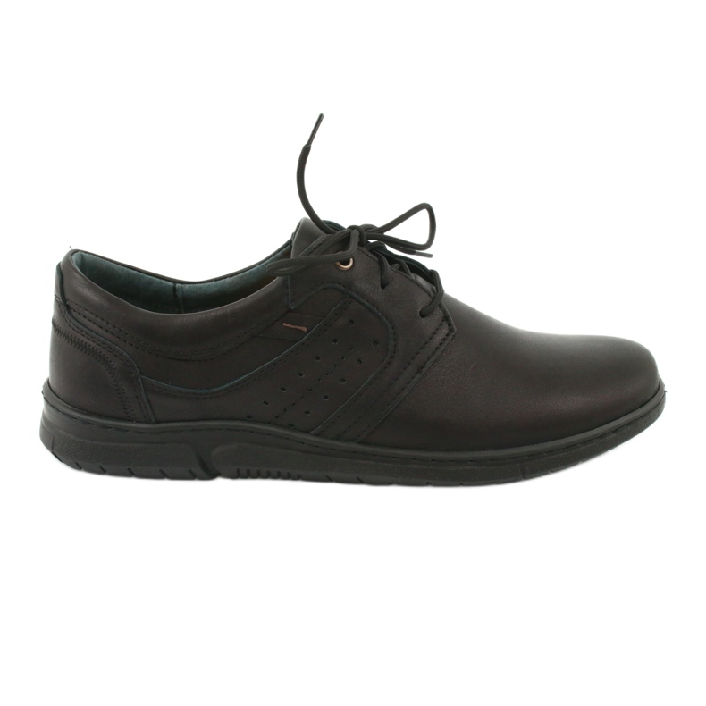 Riko 870 sapatos masculinos couro confortável preto