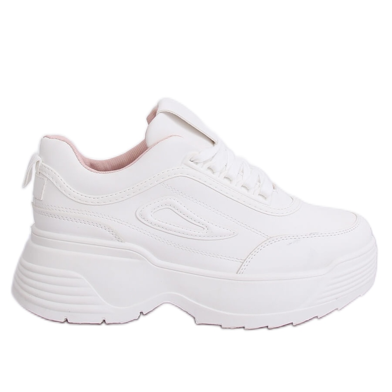 Sapatos esportivos LA78P-1 rosa com solado alto branco
