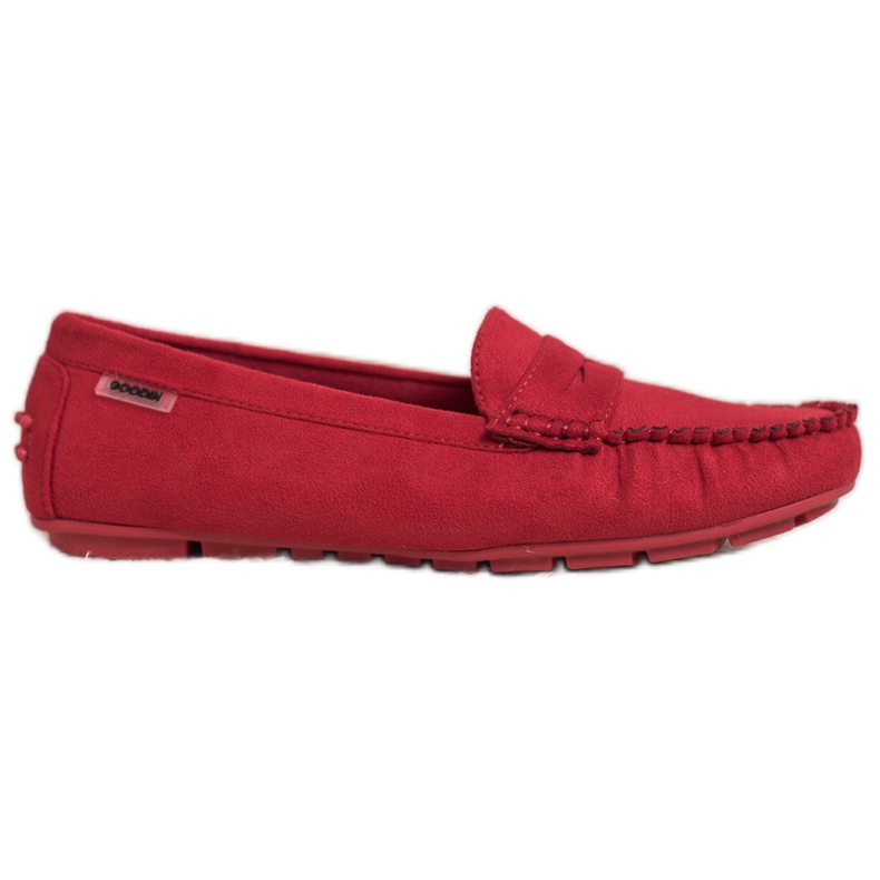 Goodin Mocassins têxteis clássicos vermelho